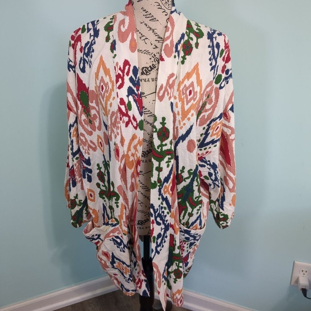 Linen blend Boho Zara Hanoi Kimono Jacket medium